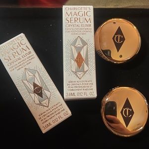 Charlotte Tilbury mini setting powder x2 and Mini Magic Serum x2 as seen